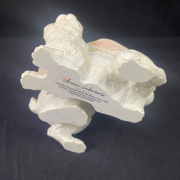 Vintage Home Interior White Bunny Rabbits Figurine Statue 2002 Easter Spring - Picture 5 of 6